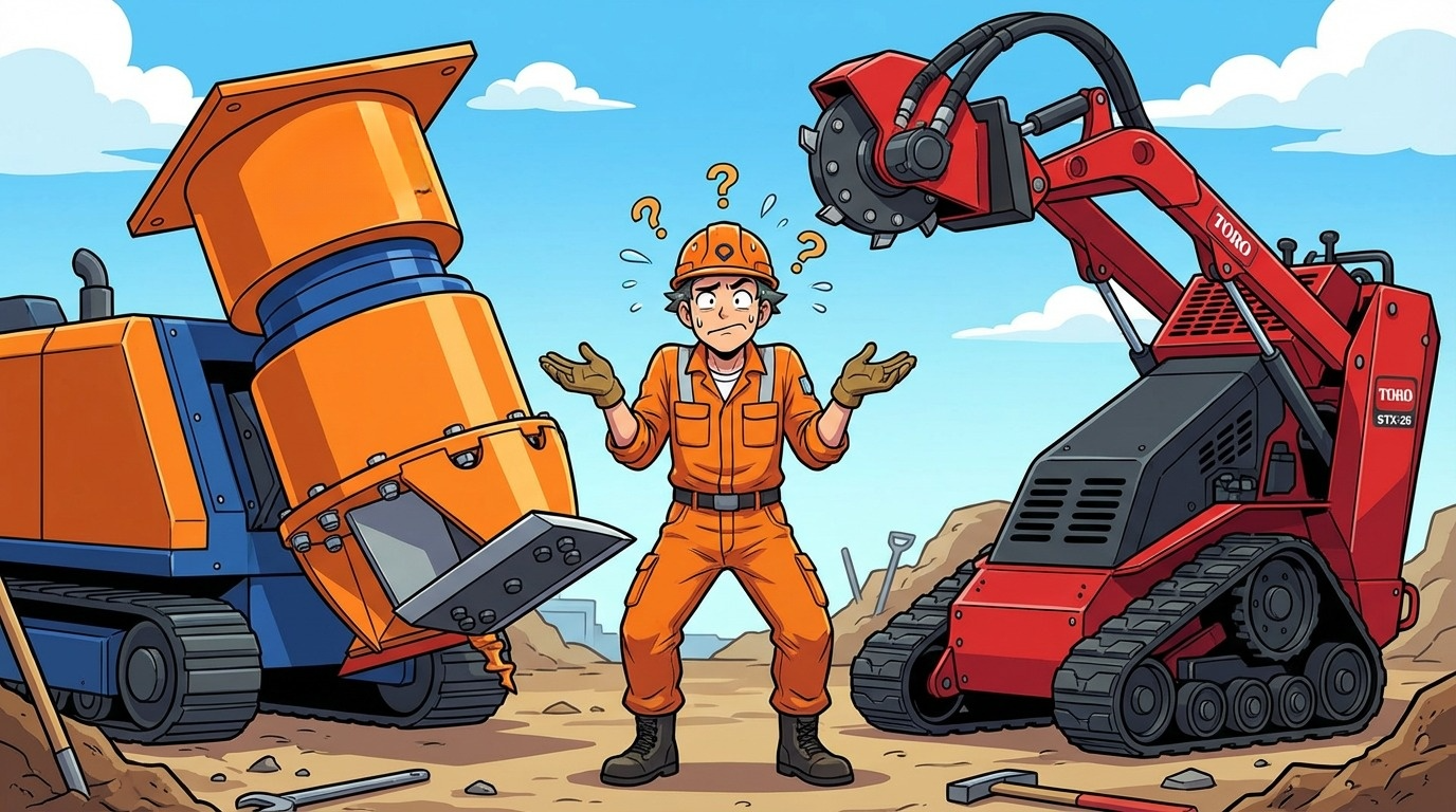 切り株カッターとスタンプグラインダーの違い｜現場で選ぶならどっち？