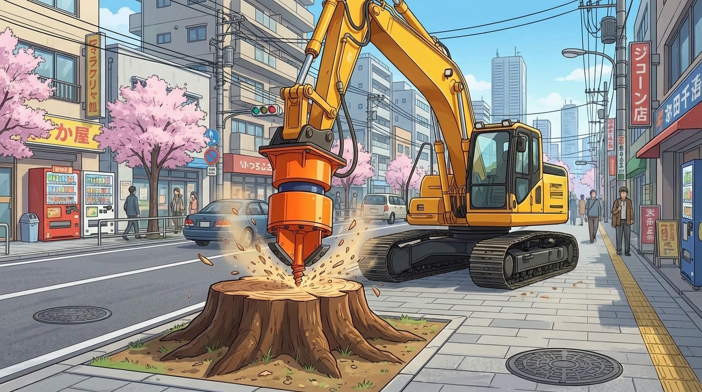 日本はどのように切り株撤去コストを下げたのか？｜Dipperfoxが変えた画期的な伐根工法