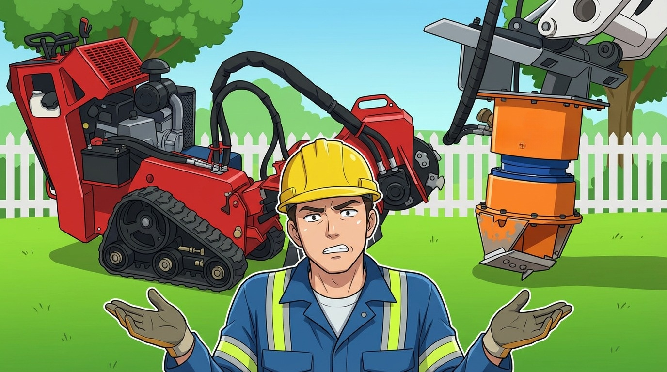 切り株クラッシャーとスタンプグラインダーの違い｜どちらを使うべき？