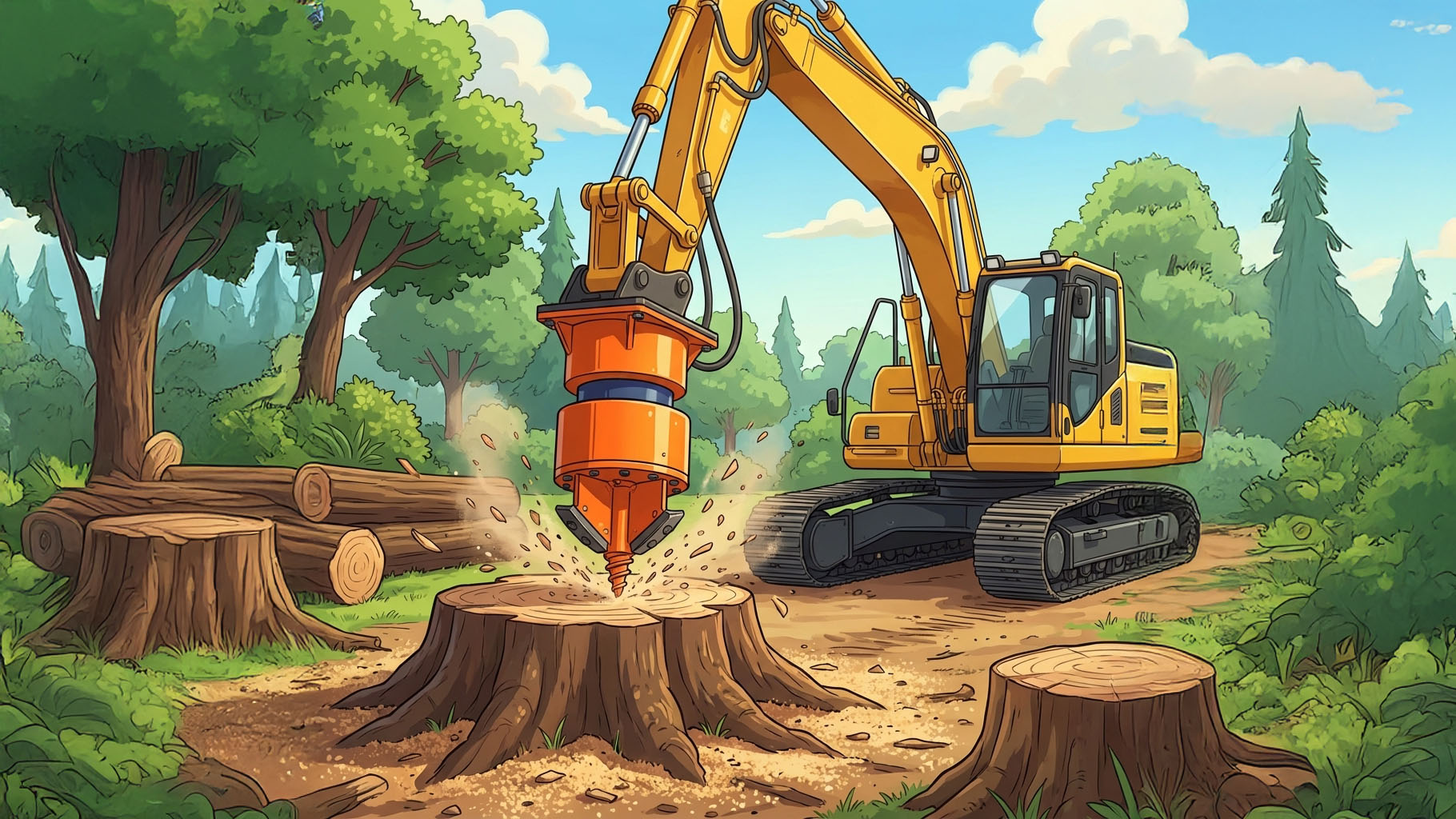 造園・樹木伐採後の切り株処理を効率化するDipperfox｜芝刈りしやすい土地へ整地する新しい方法